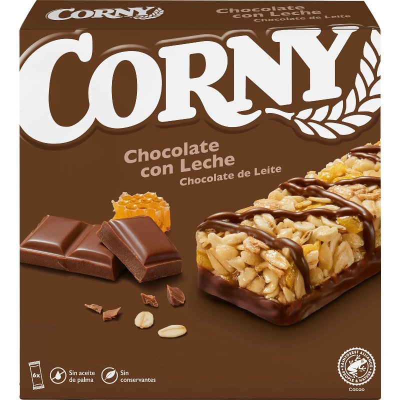 Barra De Cereais Corny Chocolate Leite 6X25 g