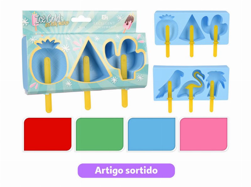Moldes De Gelado 3 Unidades Modelos Sortidos