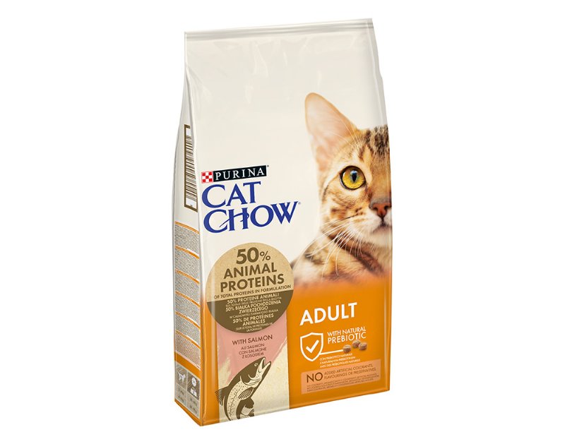 Ração Para Gato Adulto Cat Chow Com Atum E Salmao 15 kg