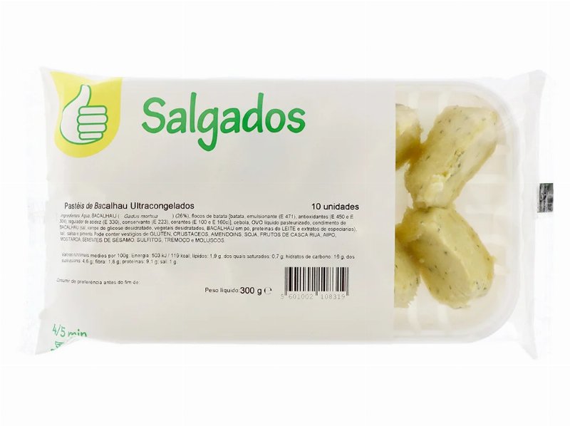 Pastéis De Bacalhau Polegar Para Fritar 10Un 300 g