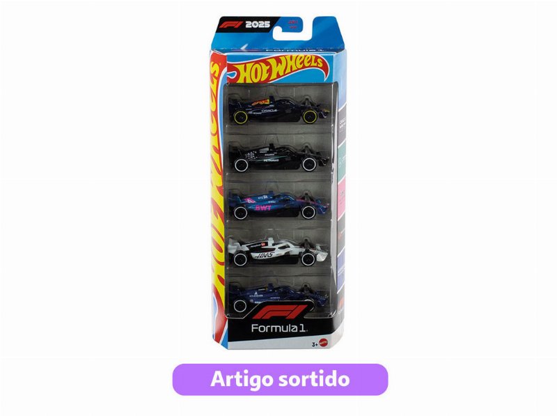 Veiculo F1 Hot Wheels Pack 5 Modelos Sortidos