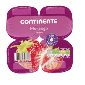 Iogurte Aroma Morango Sem Lactose Continente 480 gr (4 Un)