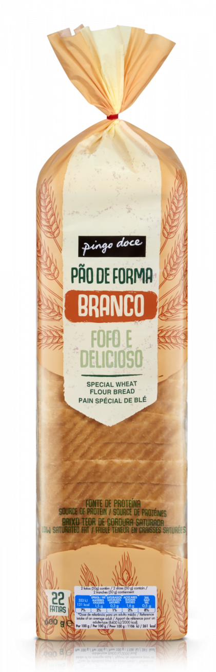 Pão De Forma Branco Com Côdea Pingo Doce 0.6Kg