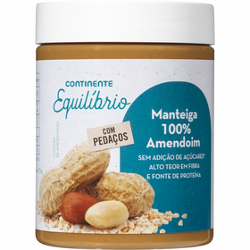 Manteiga De Amendoim Com Pedaços Continente Equilíbrio 500 gr