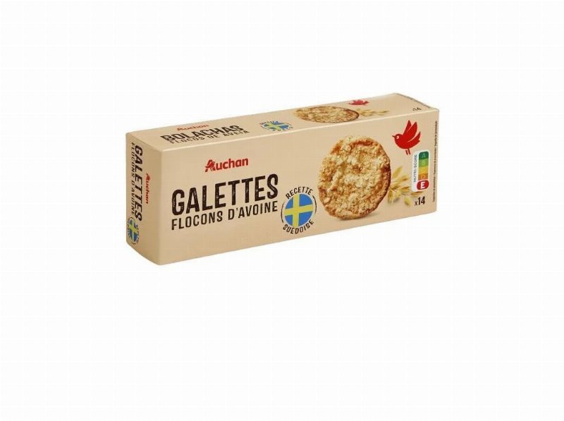 Bolacha Auchan Sueca Com Flocos Aveia 100 g