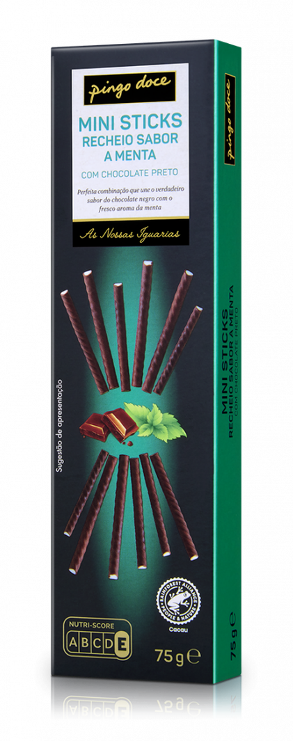 Mini Sticks De Chocolate E Menta Pingo Doce Iguarias 0.075Kg