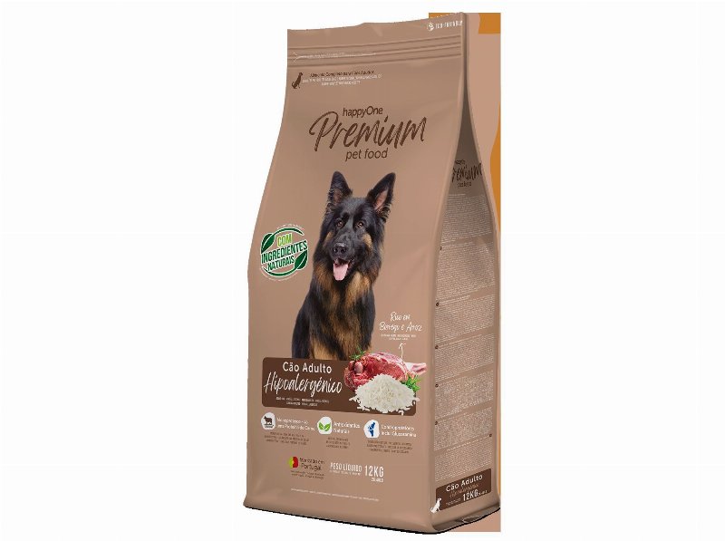 Ração Cão Happyone Premium Hipoalergénica Borrego 12 kg