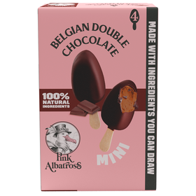 Gelado Mini Double Chocolate Belga Pink Albatross 260 ml (4 Un)