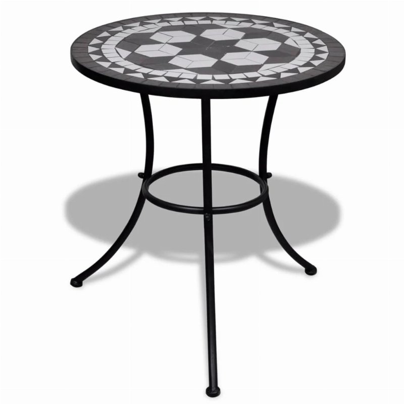 Hkh Mesa De Bistrô 60 Cm Mosaico E Branco - Preto