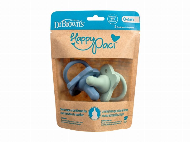 Chupeta Dr. Brown's Silicone Azul E Verde +0M 2Un