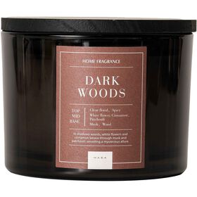 Vela Em Copo Tampa Madeira Escura Dark Woods 879 g Kasa