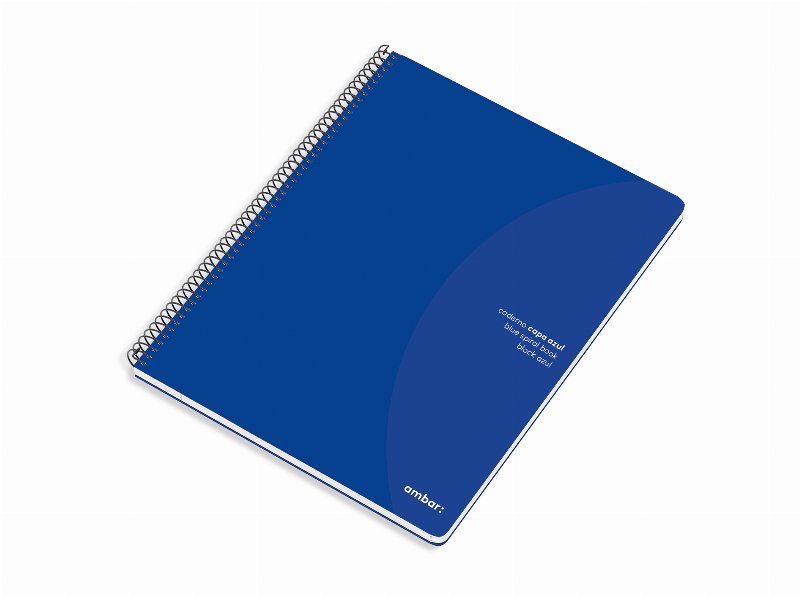 Caderno Espiral A4 Ambar Capa Azul Liso