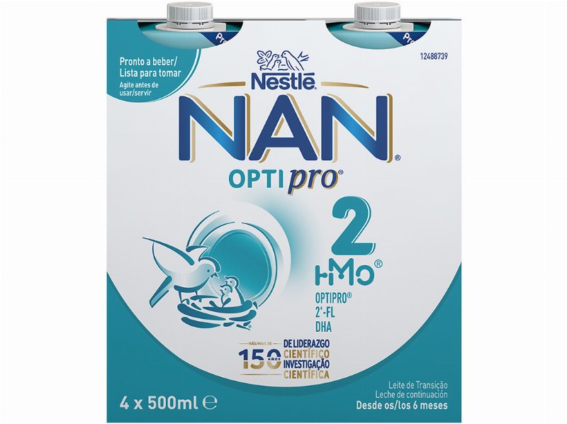 Leite Nan 2 Pronto A Beber 4X500 ml