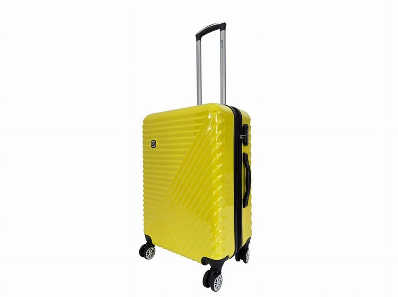 Mala De Viagem Média Rígida Airport Amarelo 8 Rodas 64X44X27Cm