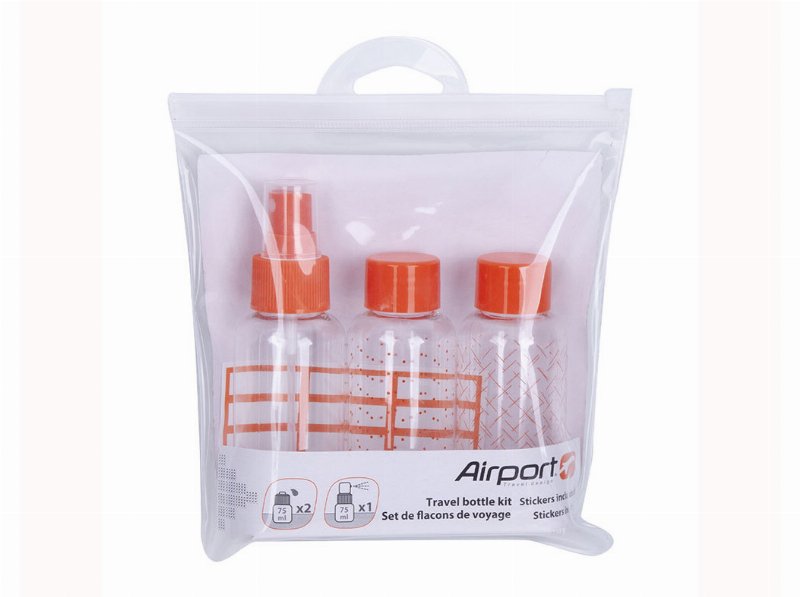 Kit Recipientes Viagem Airport Laranja 75 ml