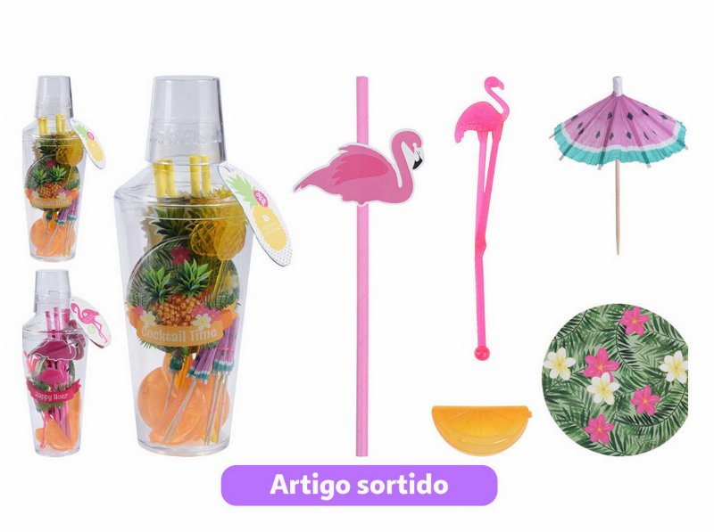 Conjunto Para Cocktail 9.5X25Cm 31 Peças Modelos Sortidos