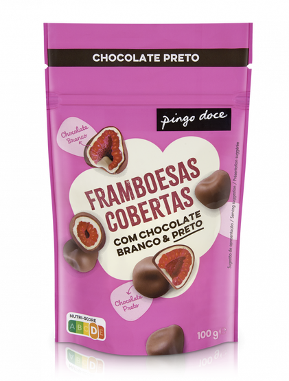 Framboesas Cobertas De Chocolate Negro Pingo Doce 0.1Kg