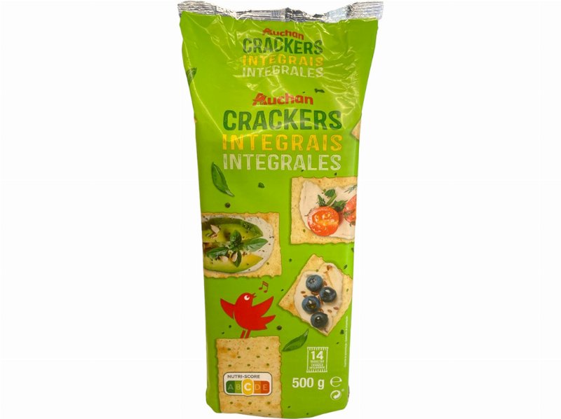 Bolacha Cream Cracker Auchan Integrais 500 g 14 Saq