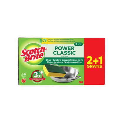 Esfregão Fibra Verde Com Esponja 2+1Un Scotch-Brite 1Un