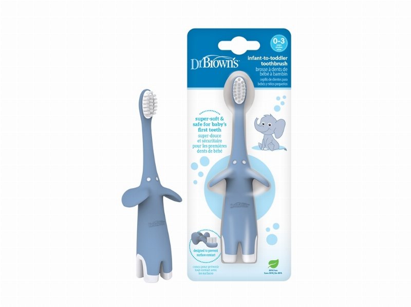 Escova Dentes Dr. Brown's Azul 0-3A 1Un