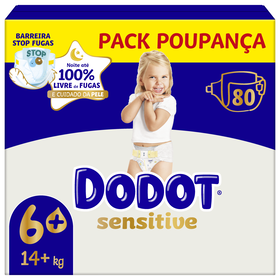 Fraldas Sensitive Extra +14 kg T6+ Dodot 80 Un