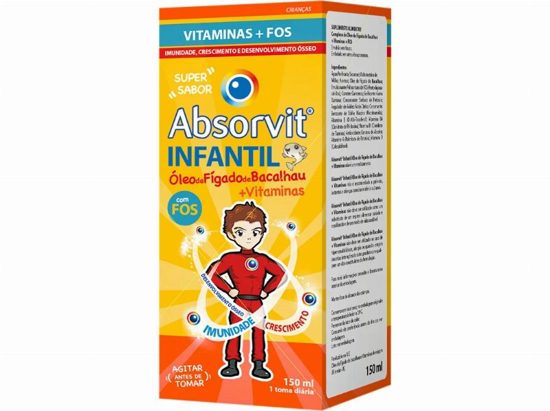 Suplemento Absorvit Infantil Óleo Figado Bacalhau 150 ml