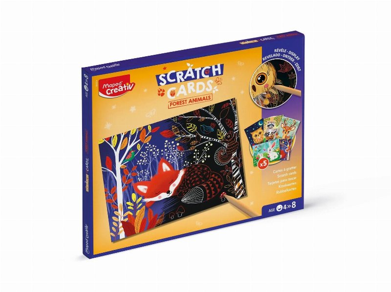 Conjunto Criativo Com Cartas Para Raspar - Animais Da Floresta