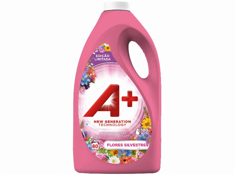 Detergente Roupa Máquina Líquido A+ Flores Silvestres 80 Doses