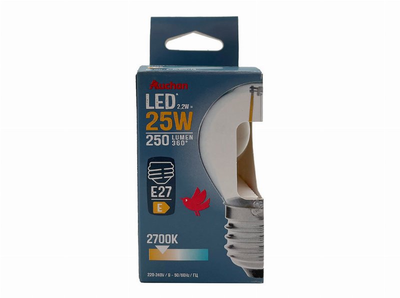 Lâmpada Led Esférica Auchan E27 25W Luz Amarela