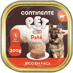 Comida Húmida Para Cão Adulto Paté Vaca Continente Pet 300 g