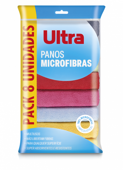 Pano Microfibras Multiusos 8Un Ultra 8Un