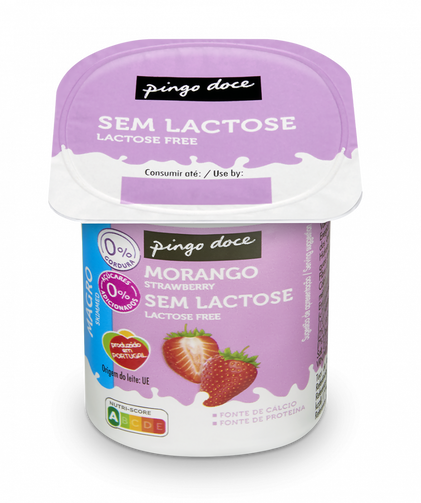 Iogurte Magro Sem Lactose Morango Pingo Doce 0.12L