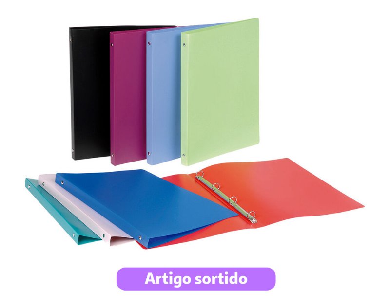 Dossier Comercial A4 Viquel 4 Argolas Lombada 15Mm Cores Sortidas