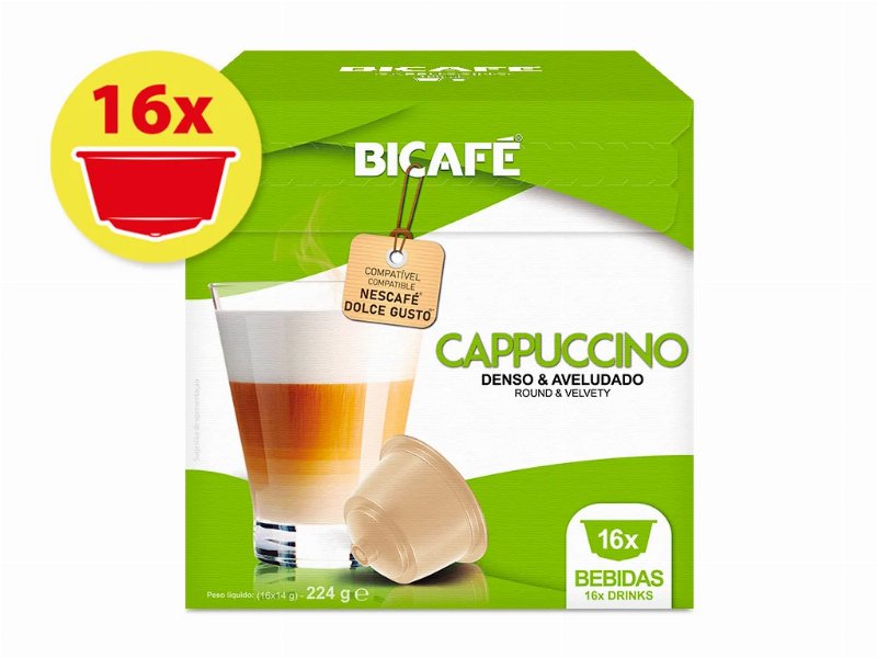 Cápsulas Bicafé Café Compatível Dolce Gusto Cappuccino 16Un