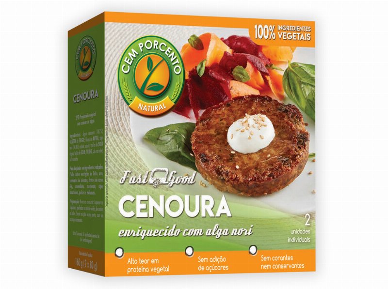 Hamburguer Cem Porcento Cenoura E Algas 160 g