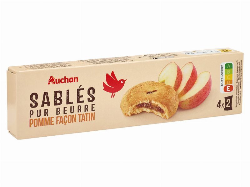 Biscoitos Auchan Areados Manteiga Recheio Maçã 100 g