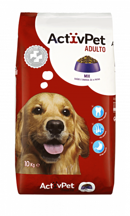 Comida Seca Para Cão Adulto Mix Activpet 10Kg