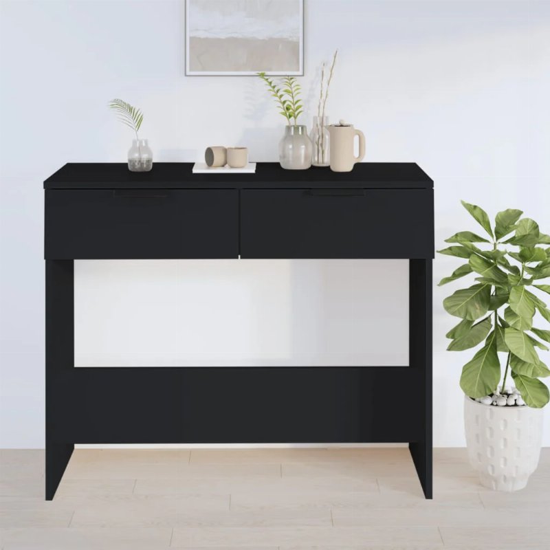 Hkh Mesa De Apoio Em Derivados De Madeira - Preto
