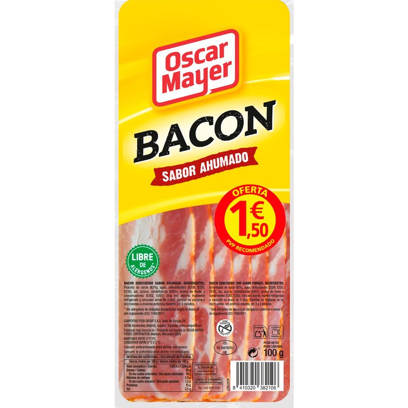 Bacon Sabor Fumado Fatias 100 g