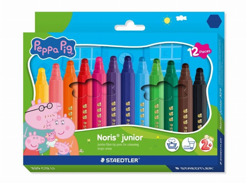 Marcadores Colorir Staedtler Peppa Pig 12 Unidades