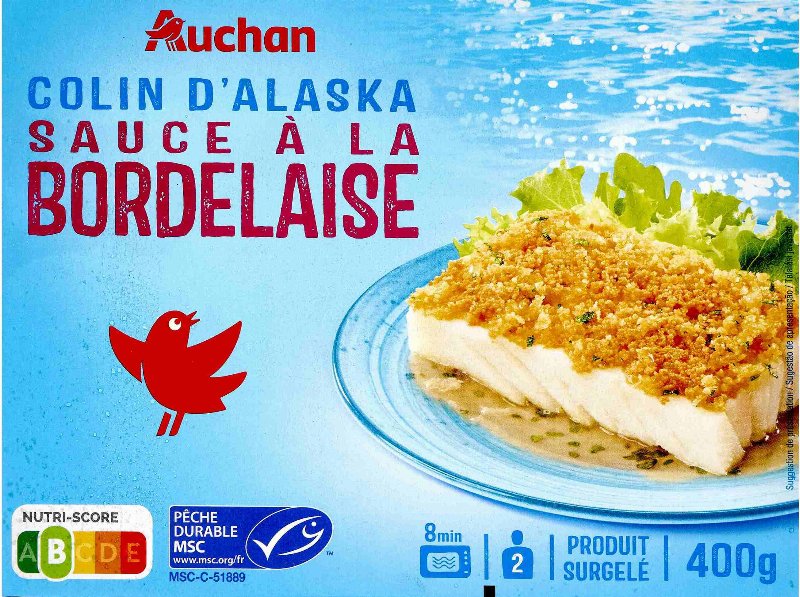 Filetes Escamudo-Do-Alasca Auchan Molho Bordelaise 2Un 400 g