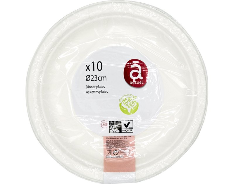 Prato Descartável Actuel Cartão Eco 23Cm Pack 10 Unidades