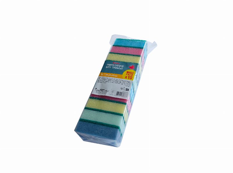 Conjunto De 10 Esponjas Auchan 2 Faces