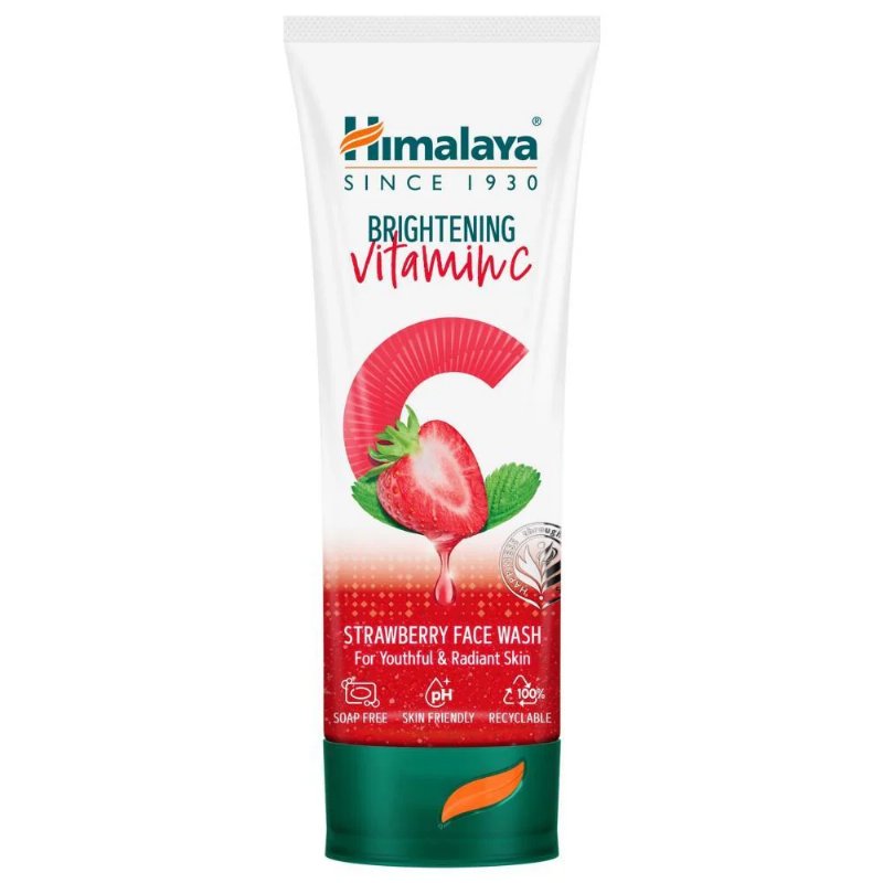 Gel De Limpeza Facial Morango Com Vitamina C Himalaya 100 ml