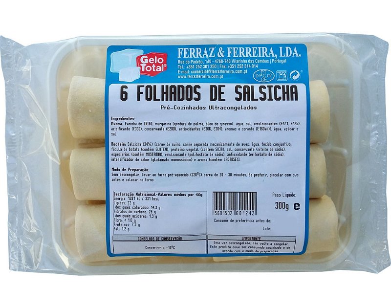 Folhado Gelo Total Salsicha 6Un 300 g