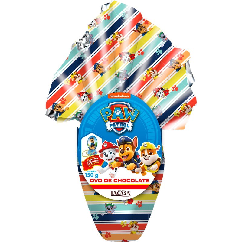 Ovo De Chocolate Patrulha Pata Com Surpresa 150 g