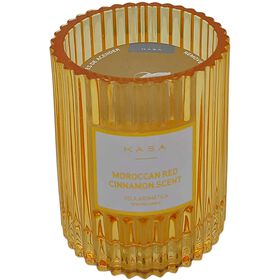 Vela Em Copo Canelado 520 g Amarelo Kasa