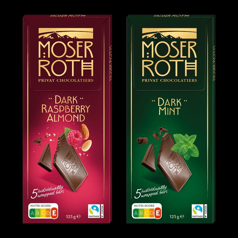 Chocolate Preto Com Framboesa E Amendôa/ Menta Sortido