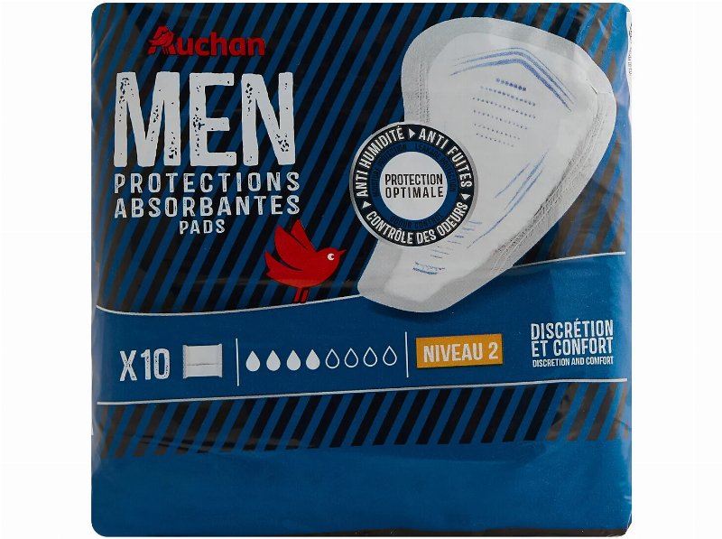 Pensos Incontinência Auchan Homem Nível 2 C/Bolsa 10Un