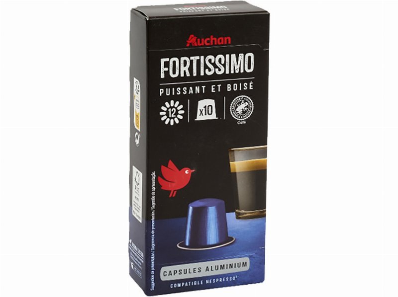 Cápsulas Auchan Café Nespresso Aluminio Fortíssimo 10Un